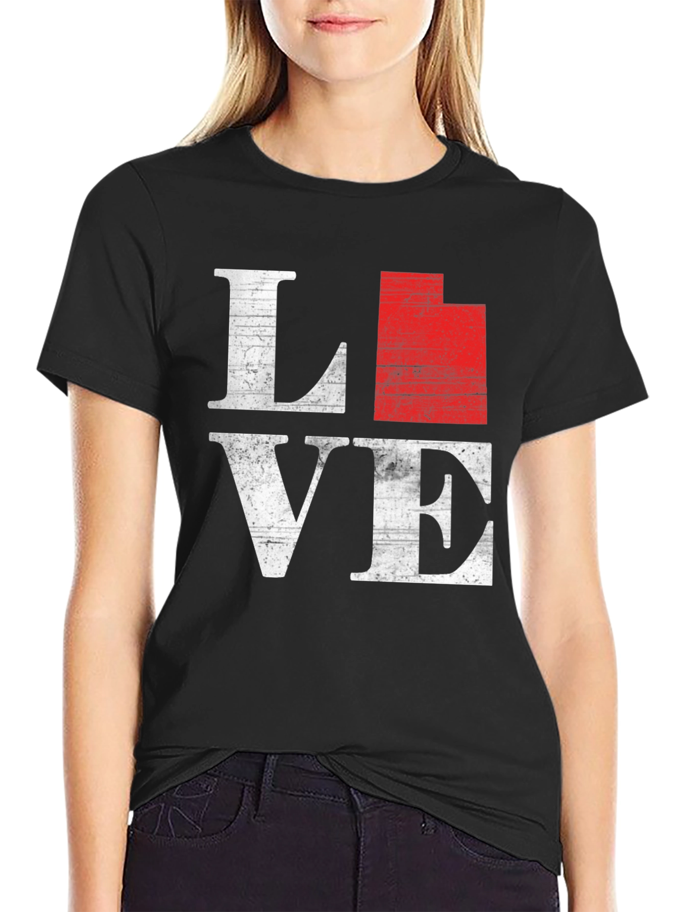 Utah State Love T-Shirt - Distressed Graphic Tee