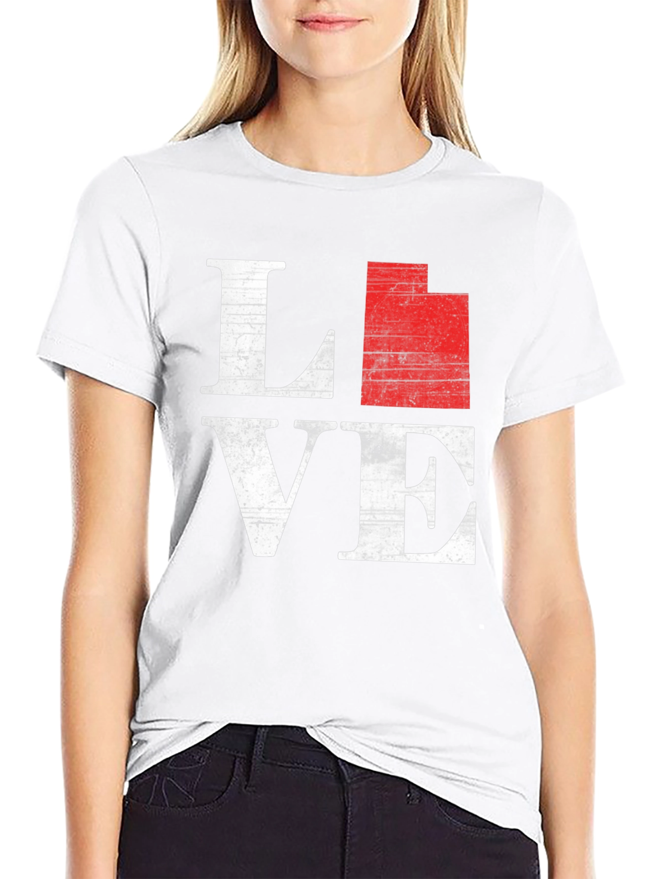 Utah State Love T-Shirt - Distressed Graphic Tee