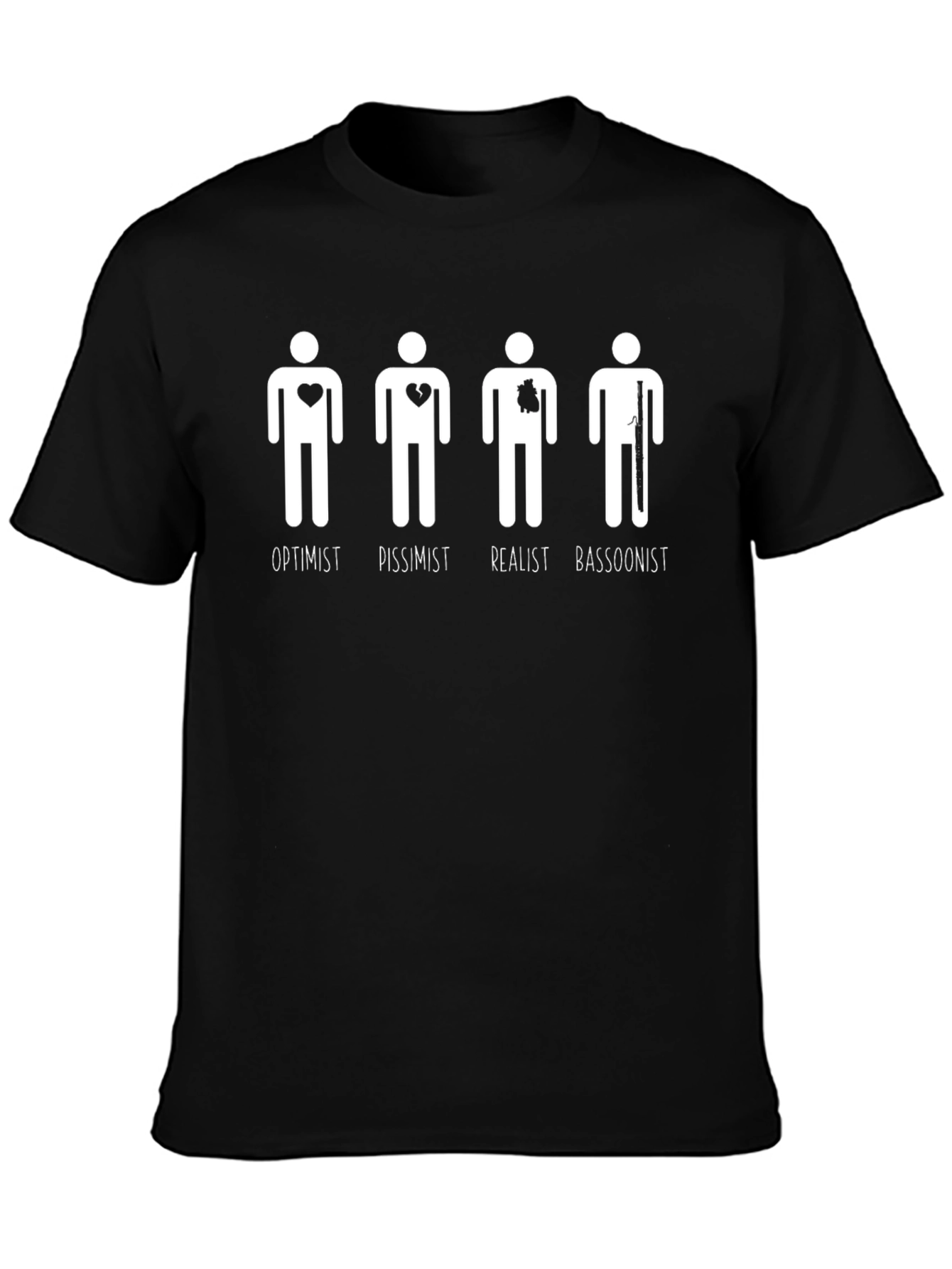 Optimist Pessimist Realist Bassoonist Graphic Tee