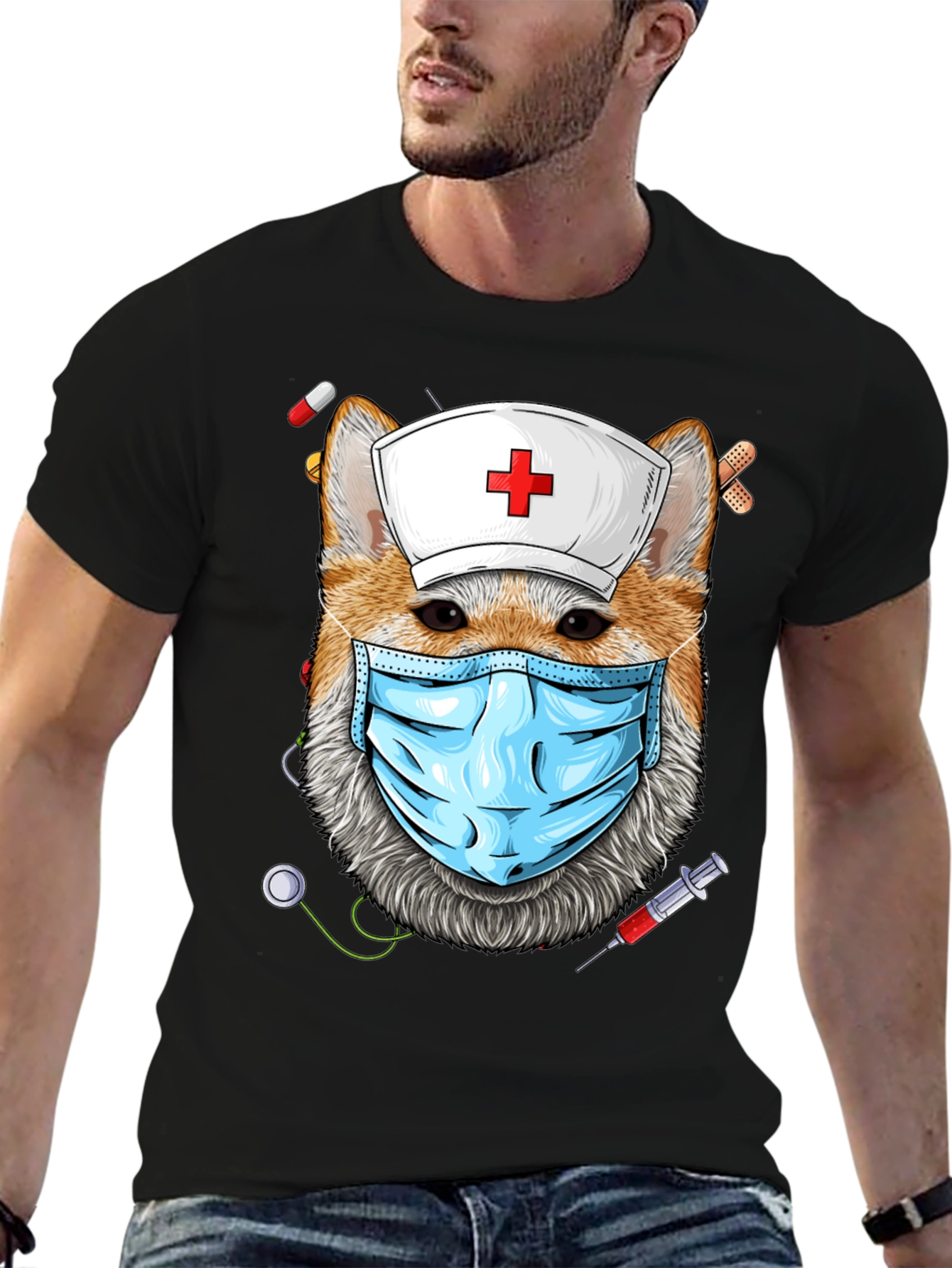 Nurse Dog T-Shirt - Novelty Graphic Tee