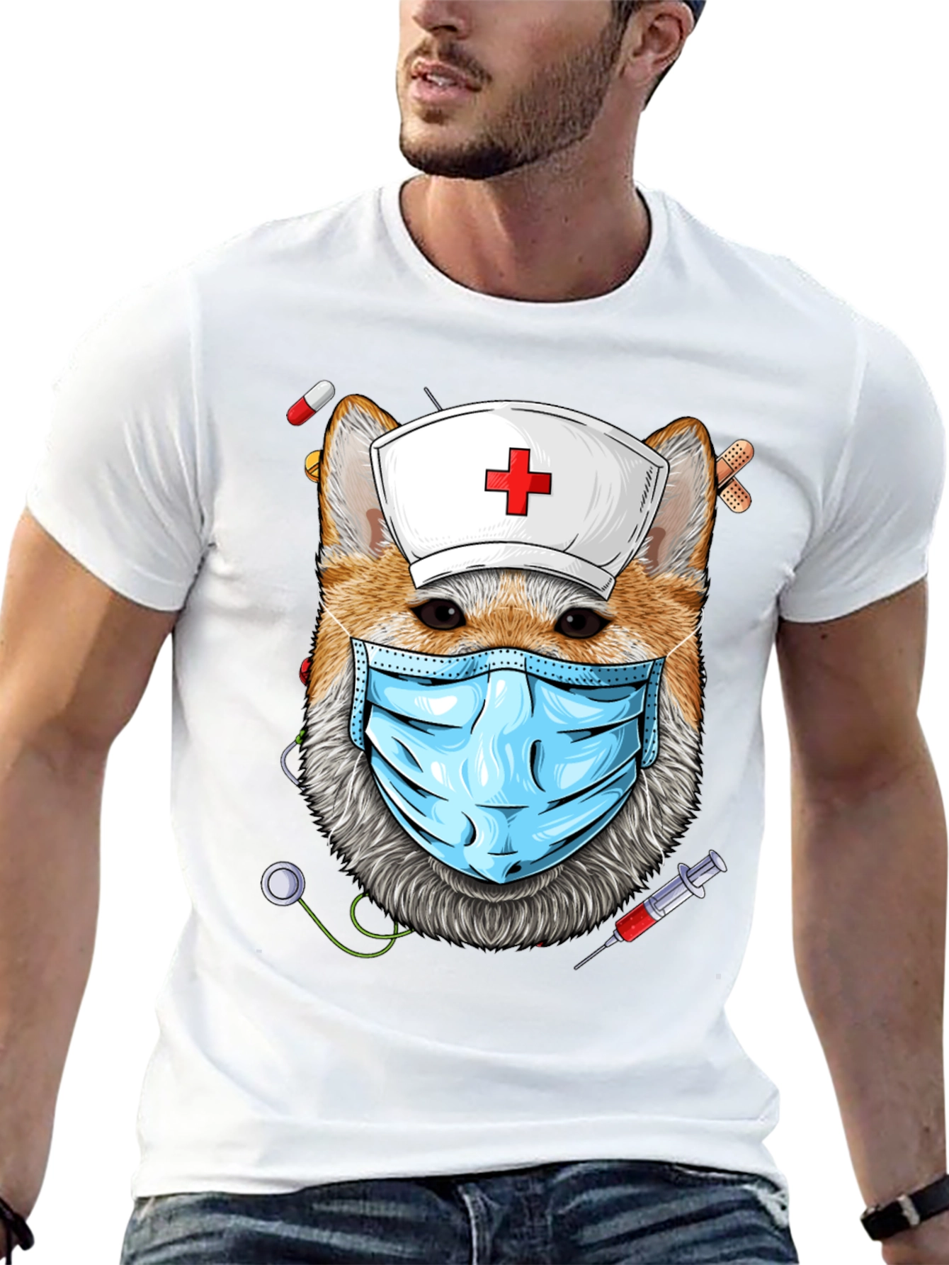 Nurse Dog T-Shirt - Novelty Graphic Tee