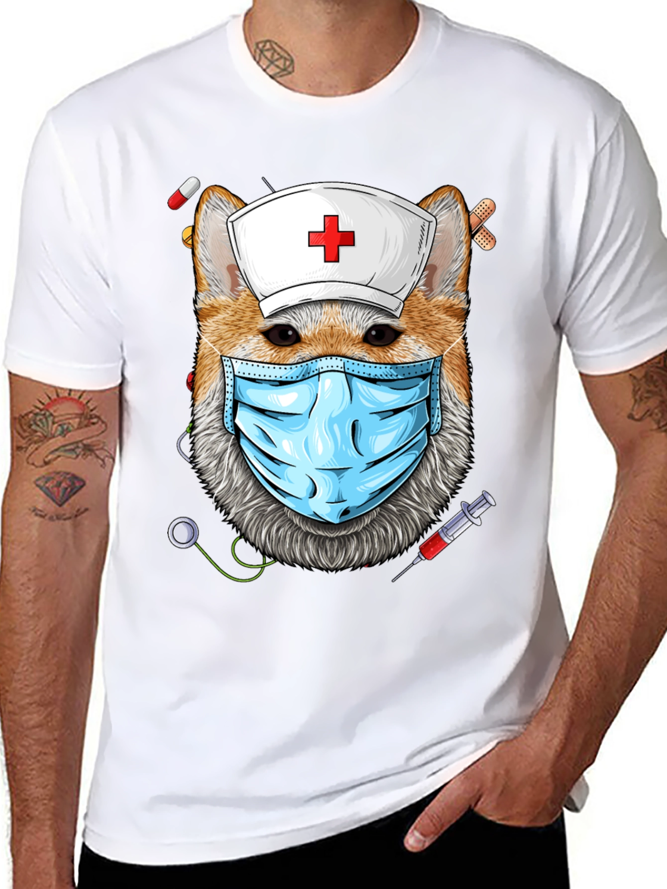 Nurse Dog T-Shirt - Novelty Graphic Tee