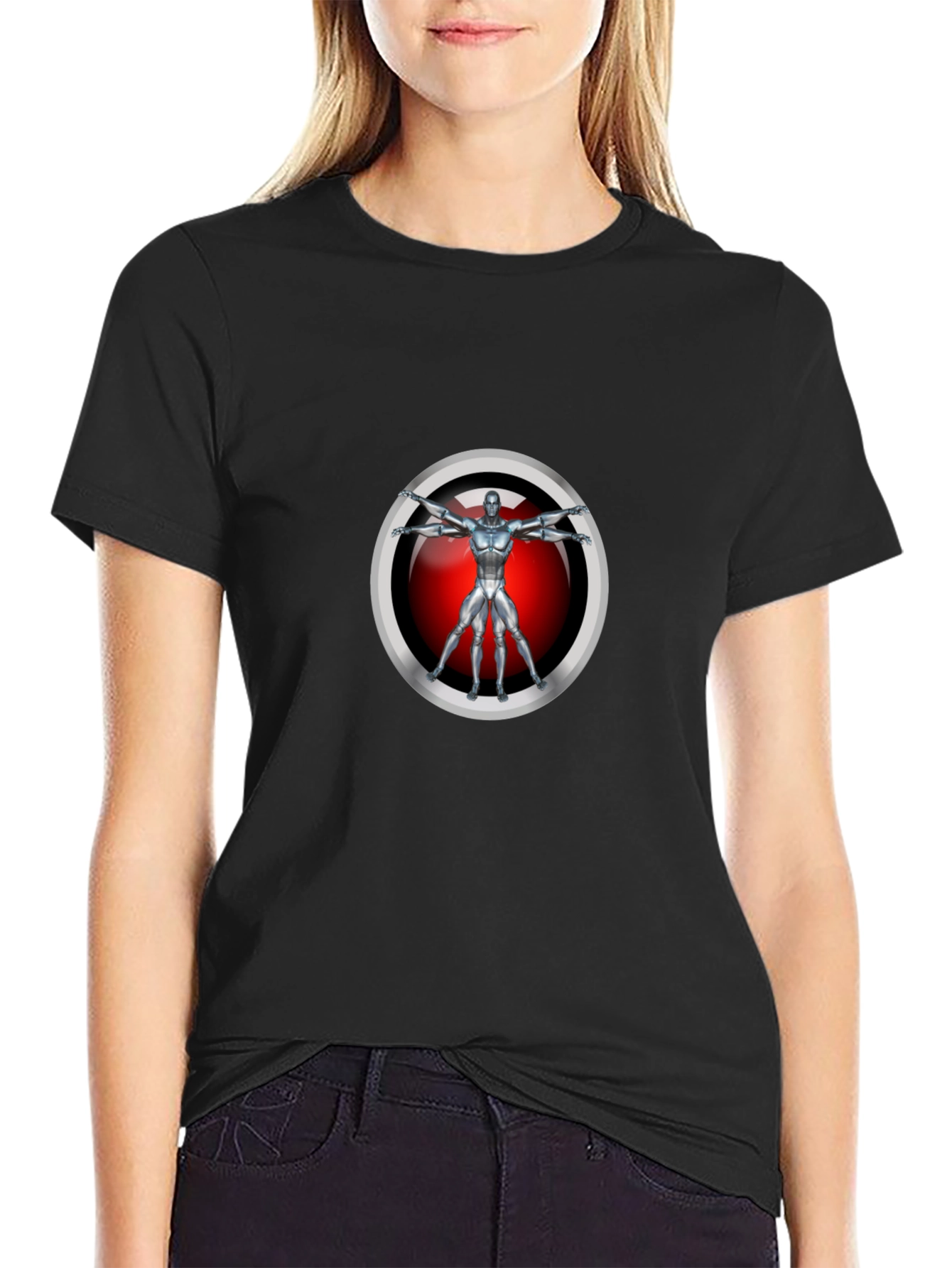 Tech Renaissance T-Shirt - Vitruvian Robot Design