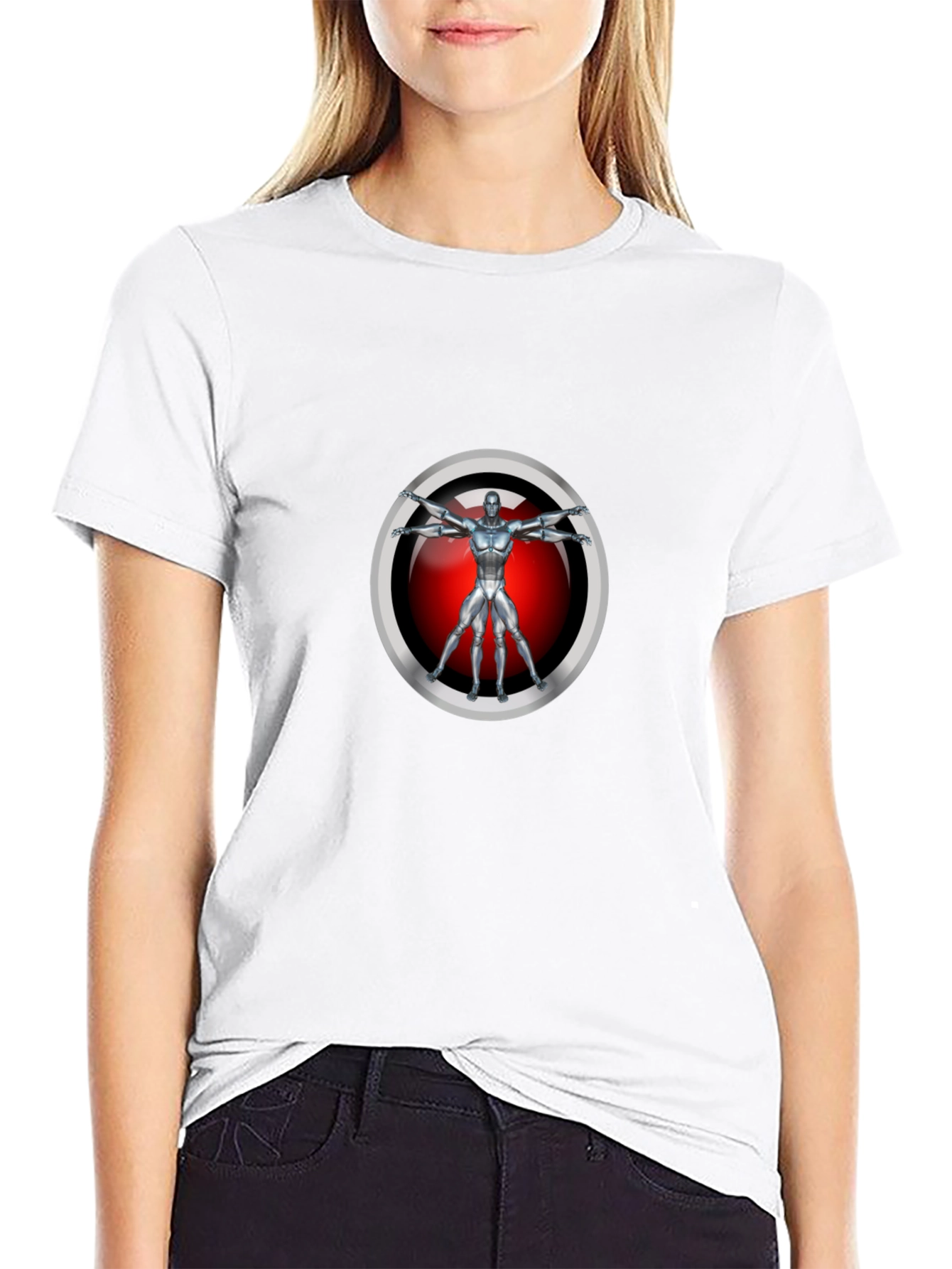 Tech Renaissance T-Shirt - Vitruvian Robot Design