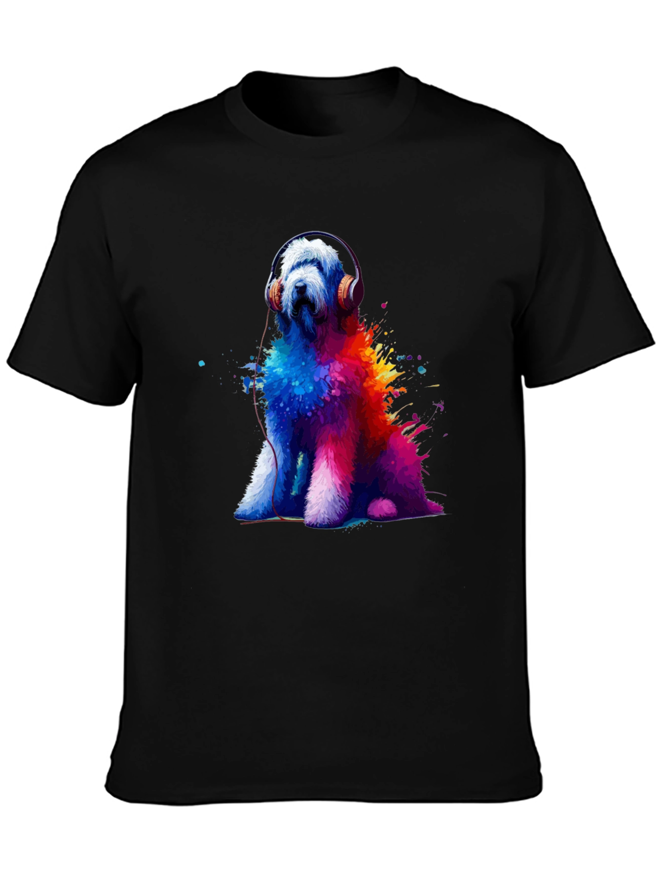 Dog with Headphones Graphic Tee