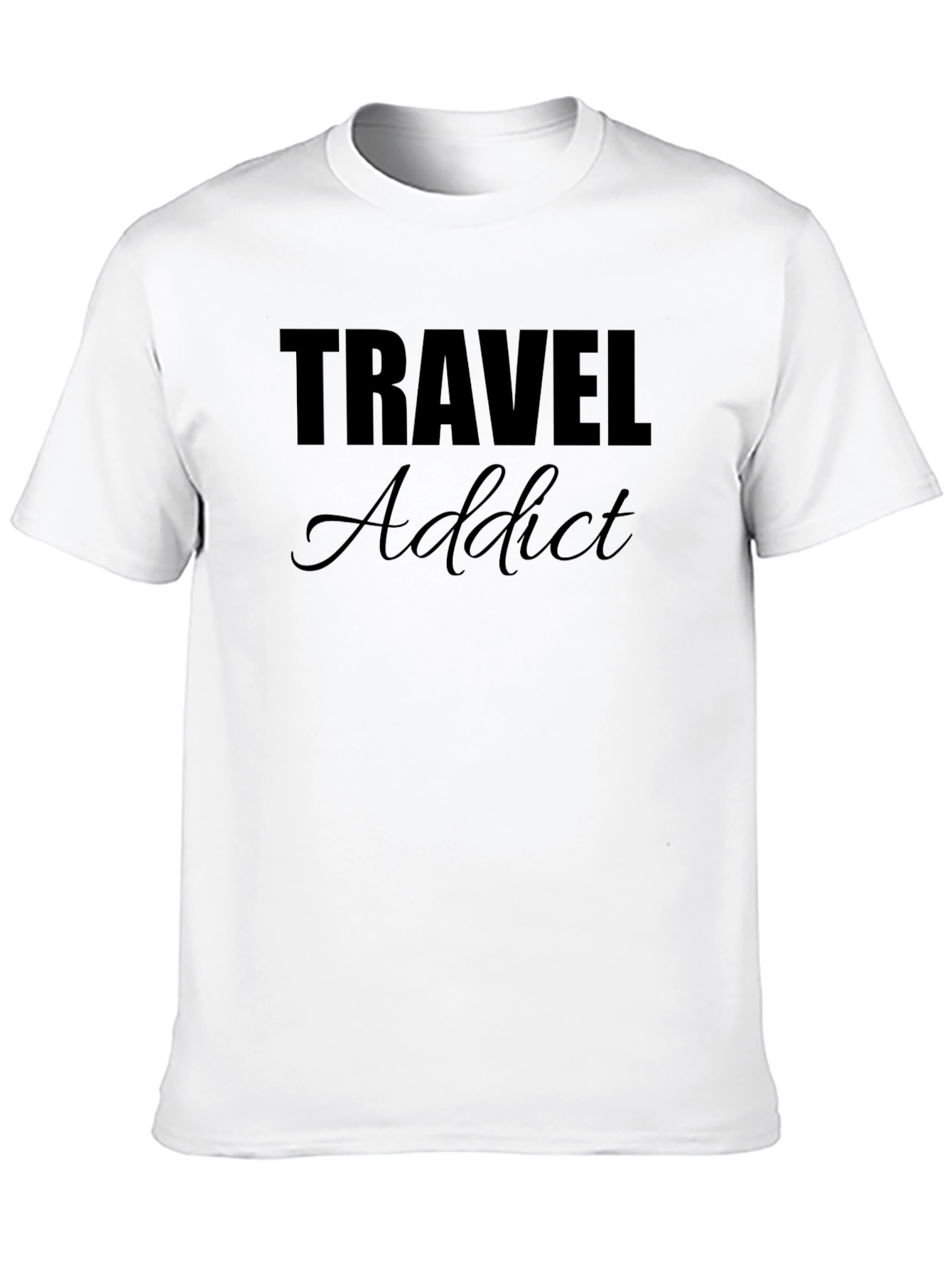 Travel Addict Black Graphic T-Shirt