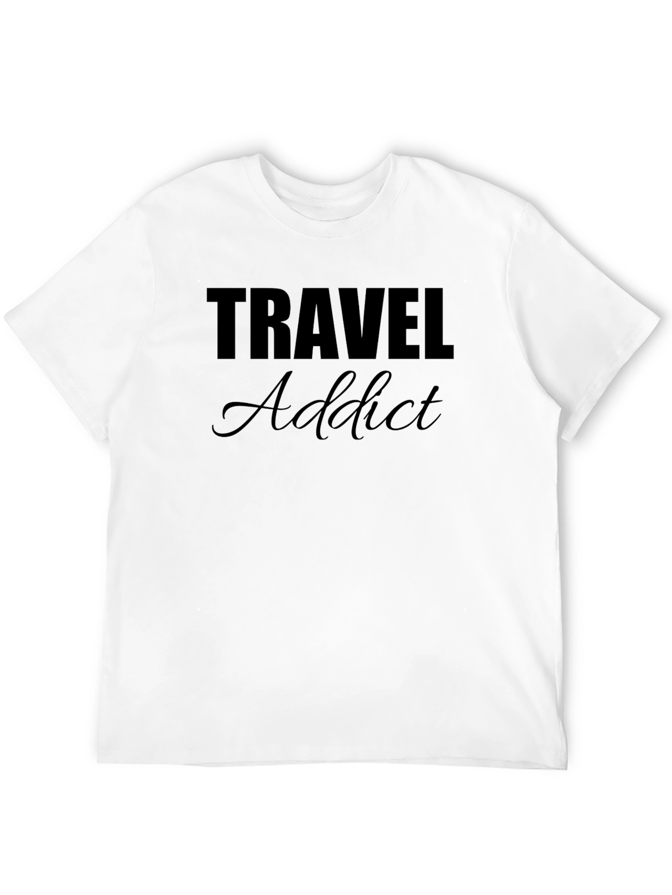 Travel Addict Black Graphic T-Shirt