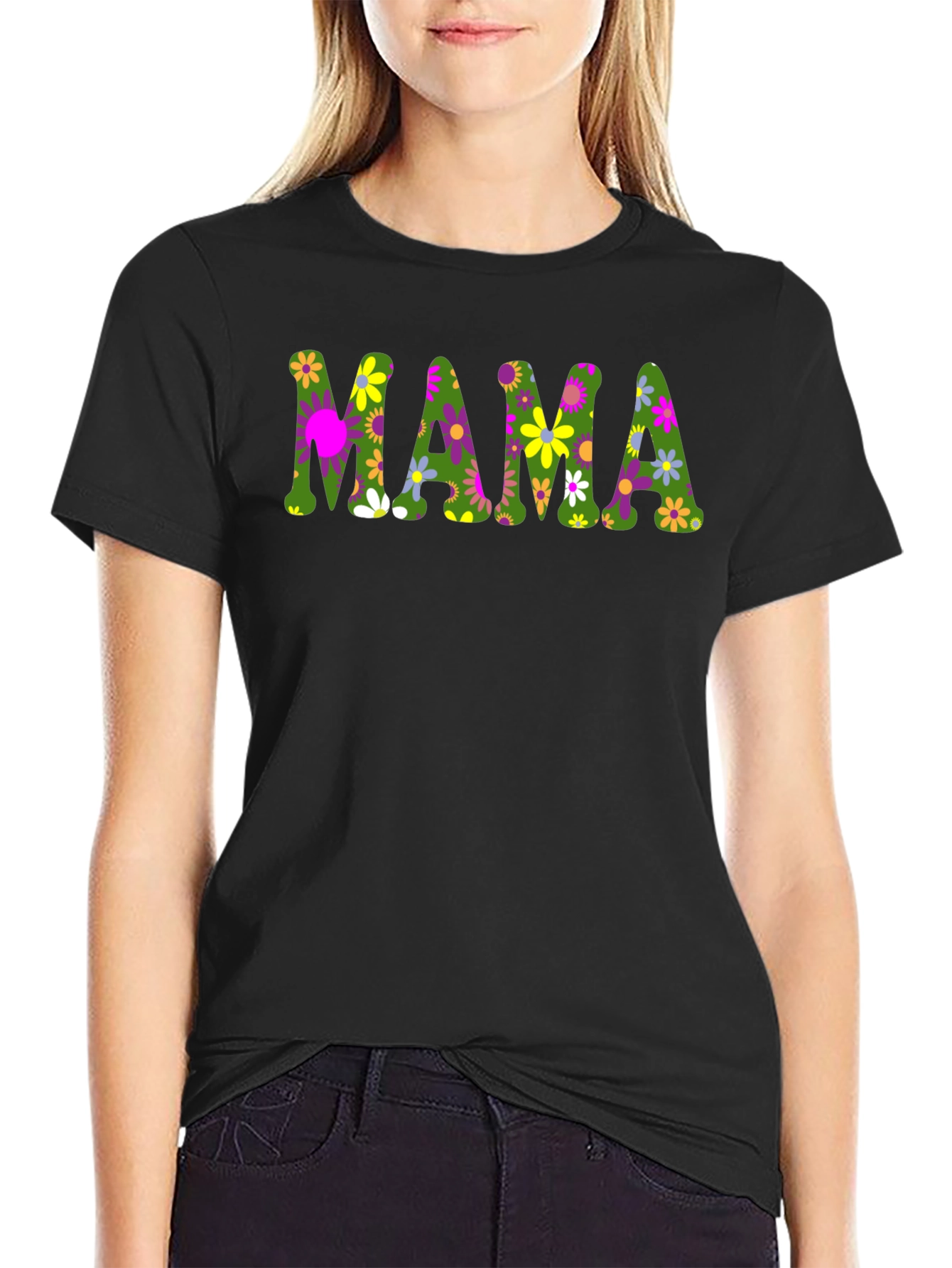 Floral Mama Graphic Tee - Trendy Mom T-Shirt