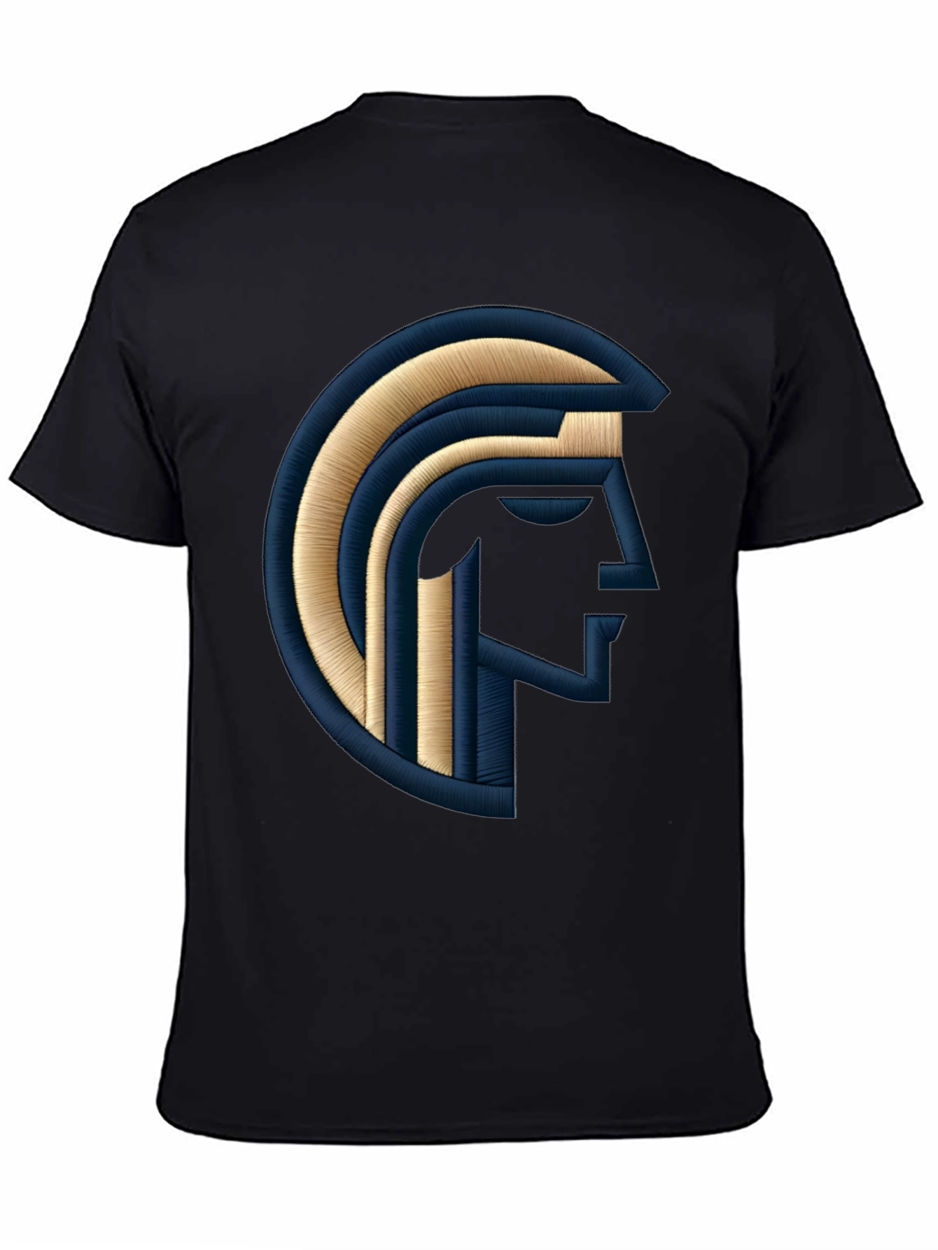 Embroidered Spartan Graphic Black T-Shirt