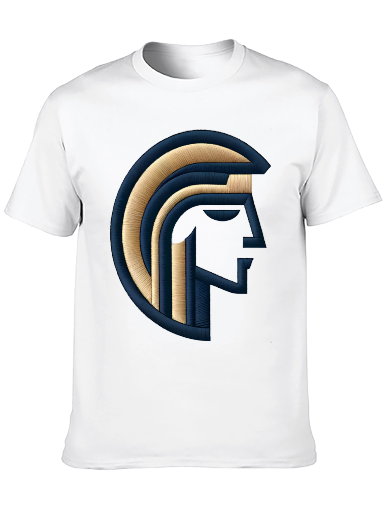 Embroidered Spartan Graphic Black T-Shirt