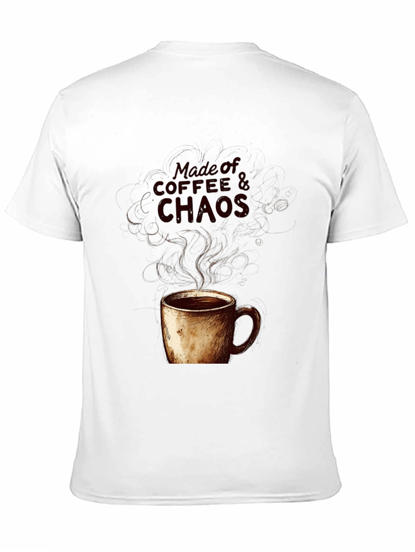 Coffee & Chaos Graphic Tee - Soft Black Cotton
