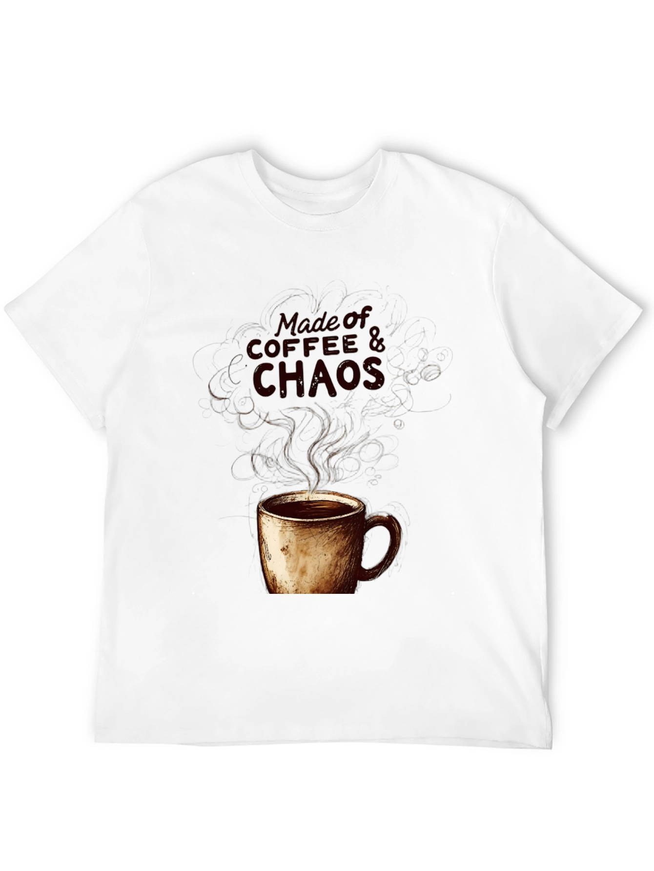 Coffee & Chaos Graphic Tee - Soft Black Cotton