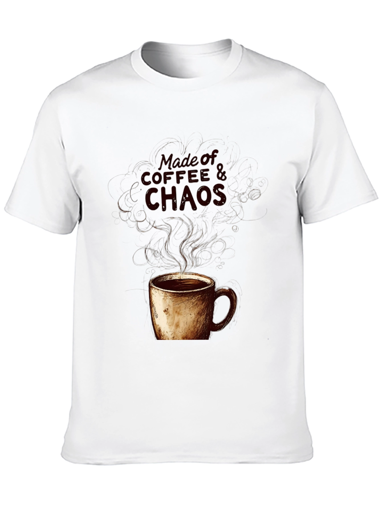 Coffee & Chaos Graphic Tee - Soft Black Cotton