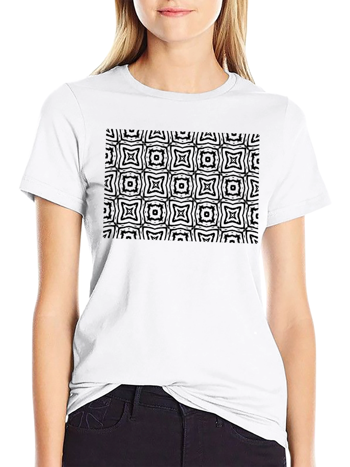 Stylish Black Patterned T-Shirt