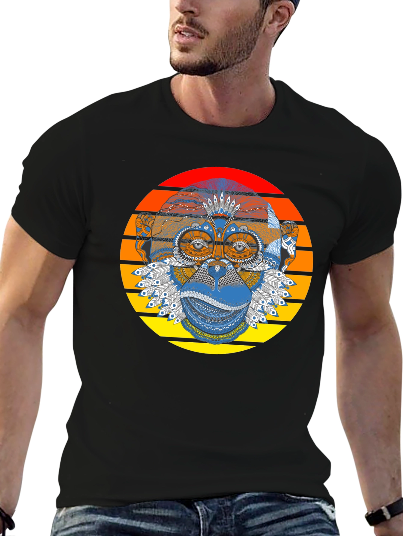 Monkey Graphic Tee - Stylish Retro Design