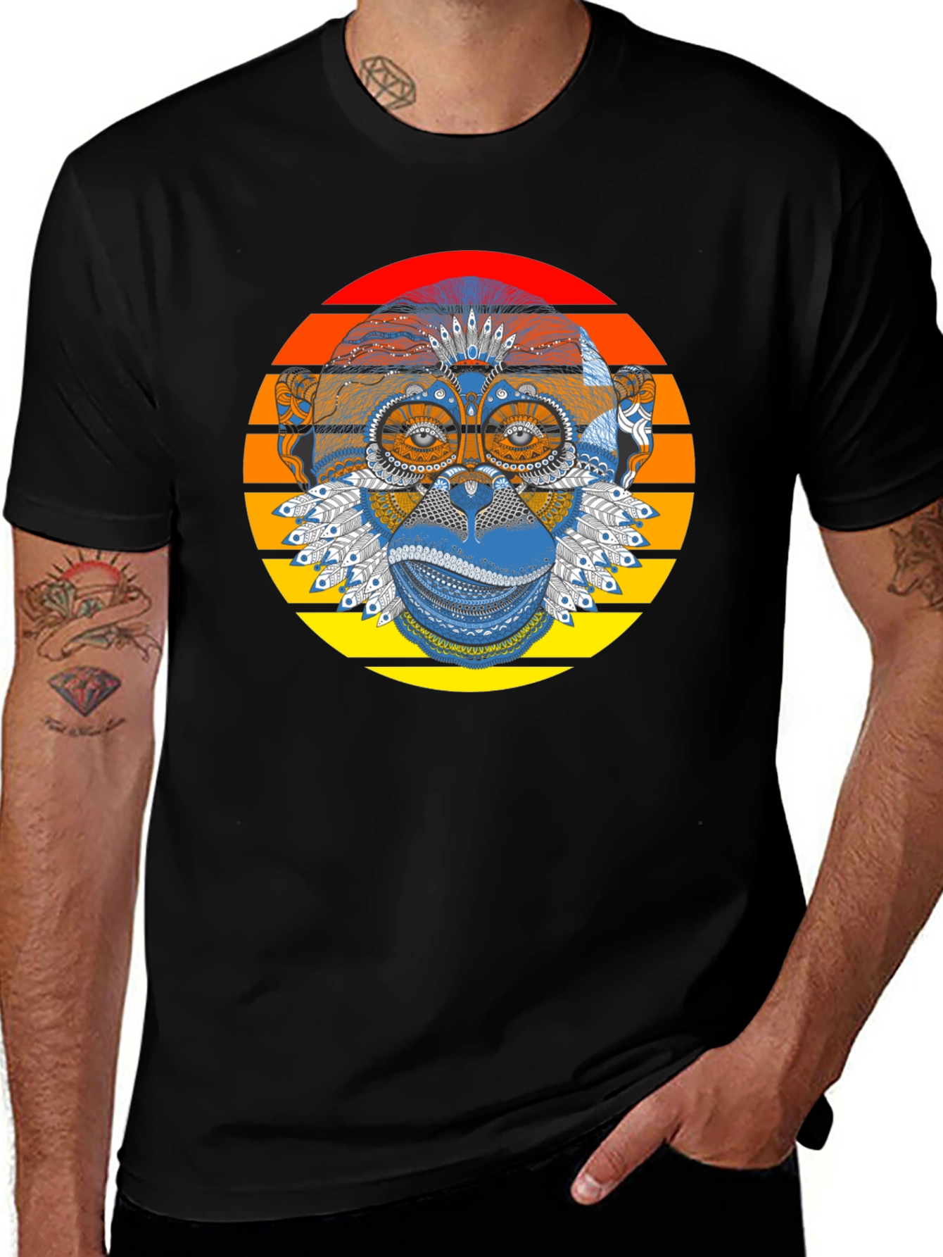 Monkey Graphic Tee - Stylish Retro Design