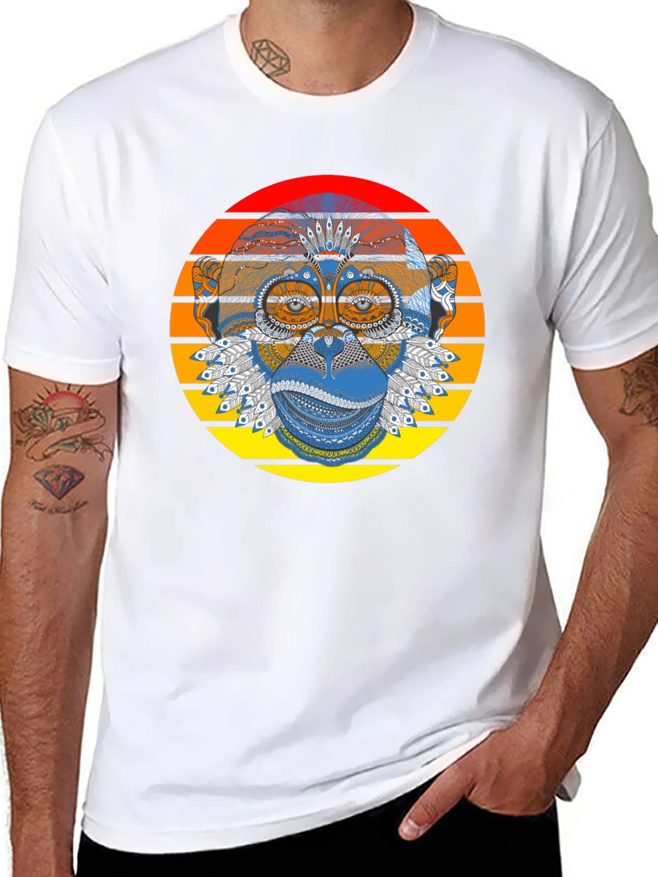 Monkey Graphic Tee - Stylish Retro Design