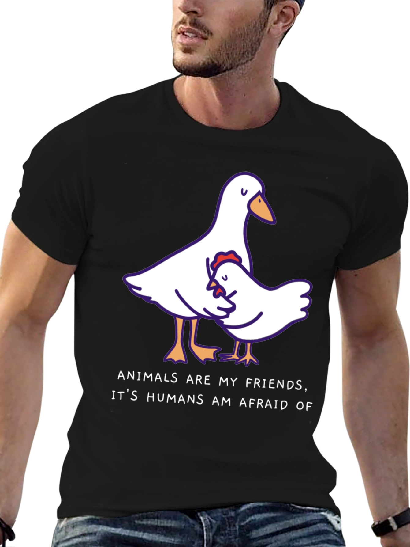Animals Are My Friends T-Shirt Black