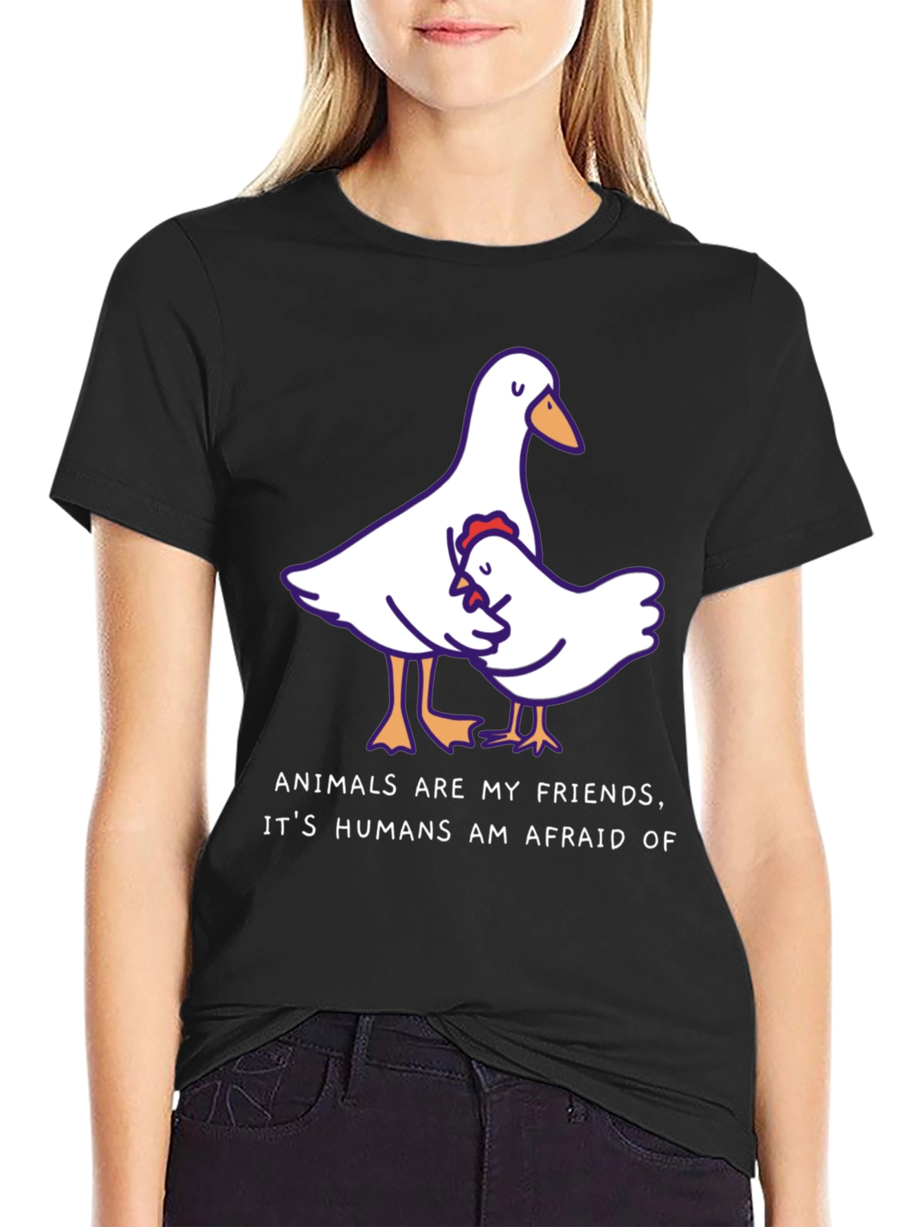 Animals Are My Friends T-Shirt Black