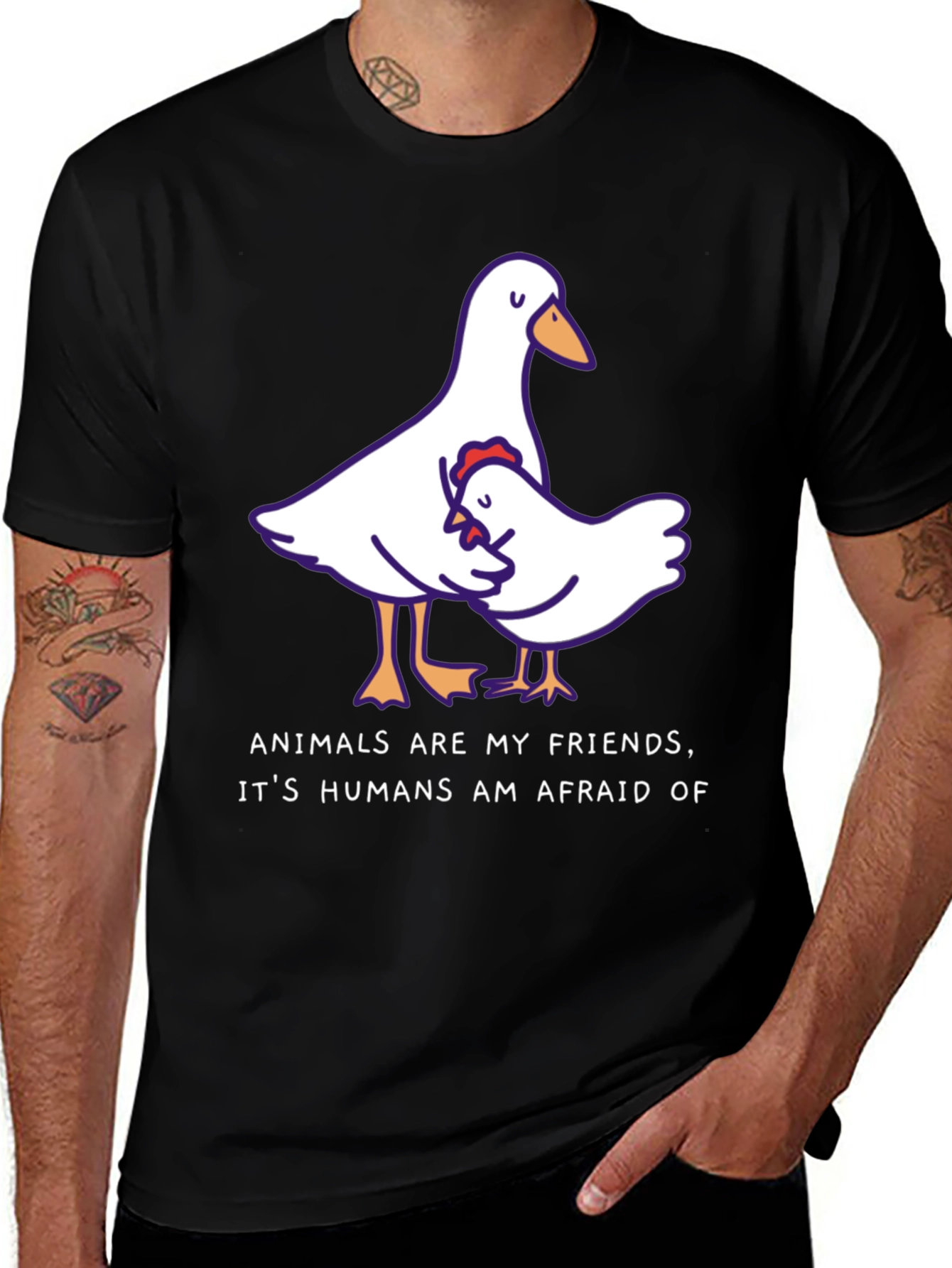 Animals Are My Friends T-Shirt Black