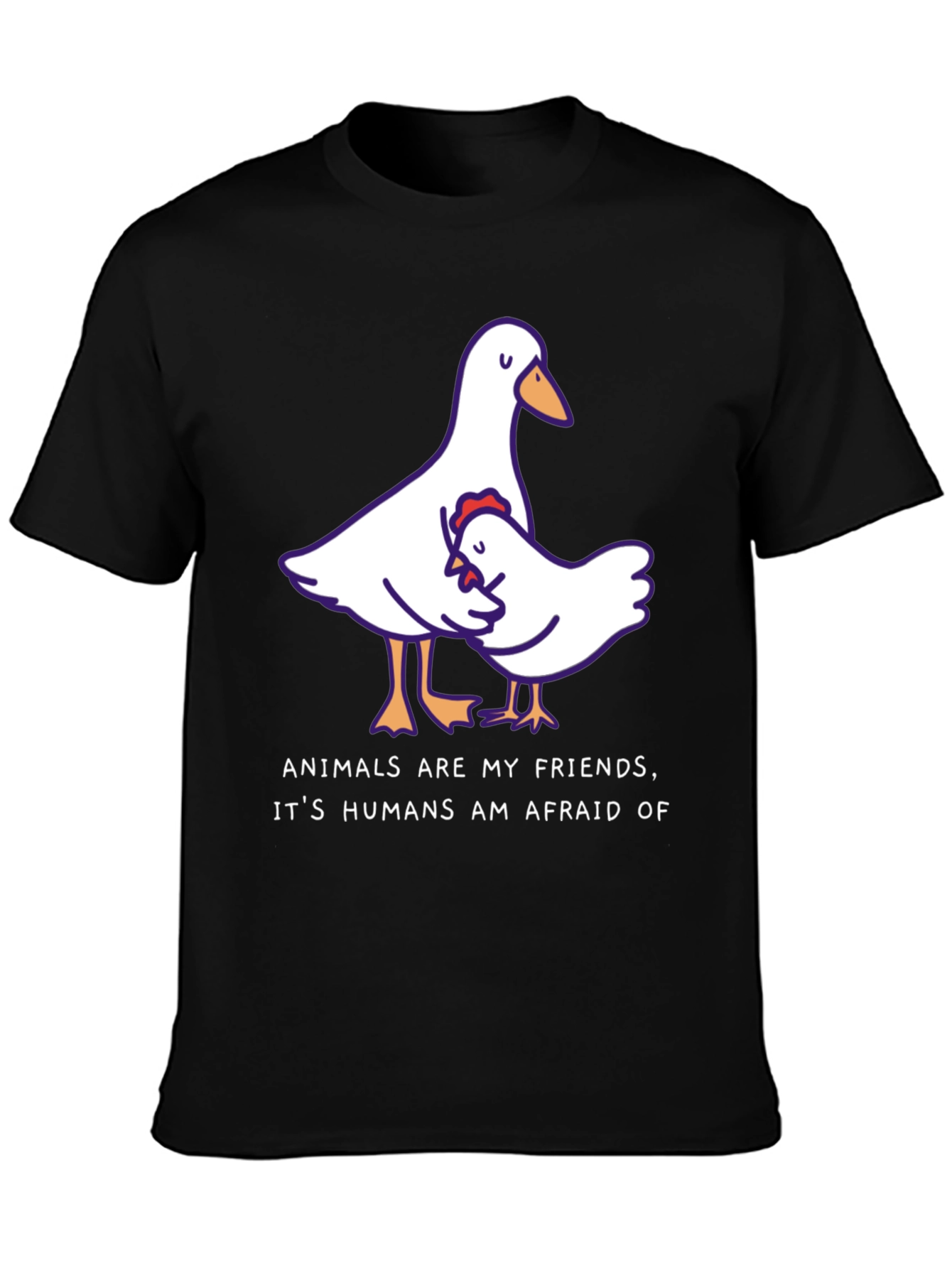 Animals Are My Friends T-Shirt Black