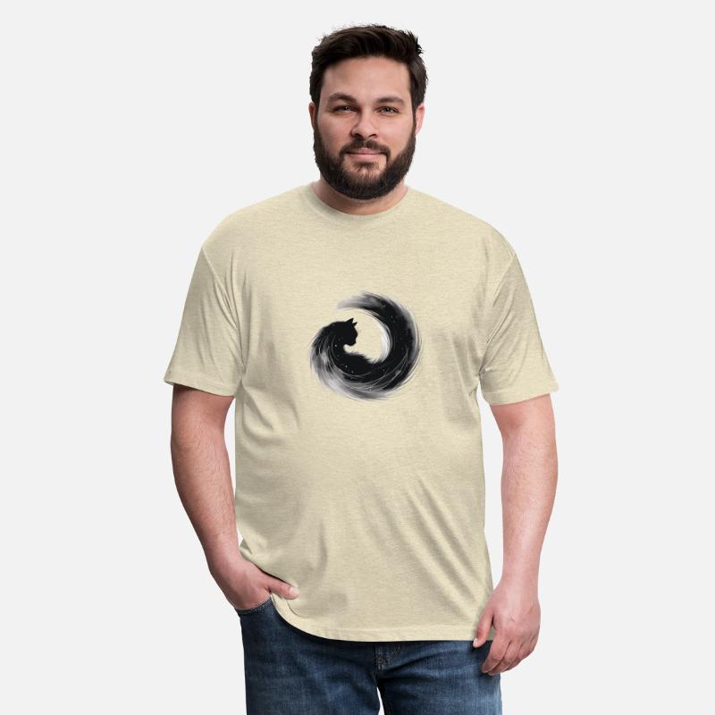 Abstract Cat Silhouette Brushwork in Cosmic Swirl