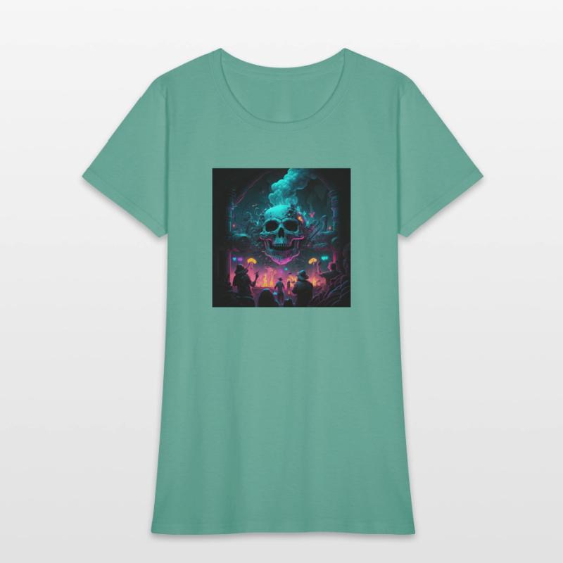 Acid goa skull trance design purple and dark blue