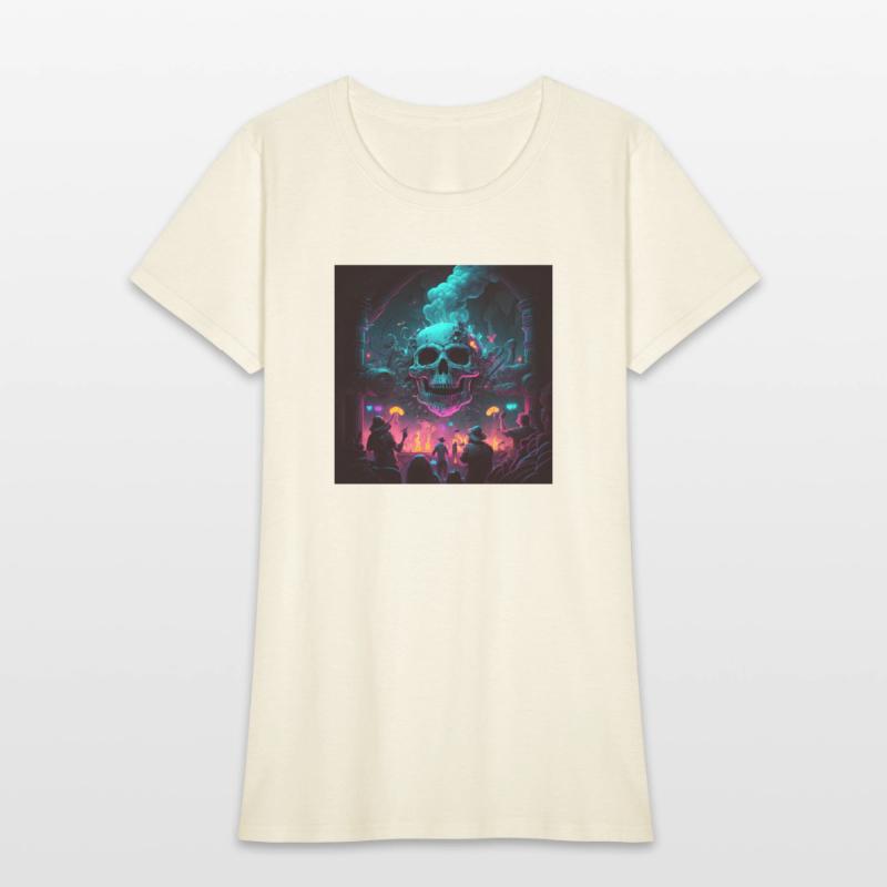 Acid goa skull trance design purple and dark blue