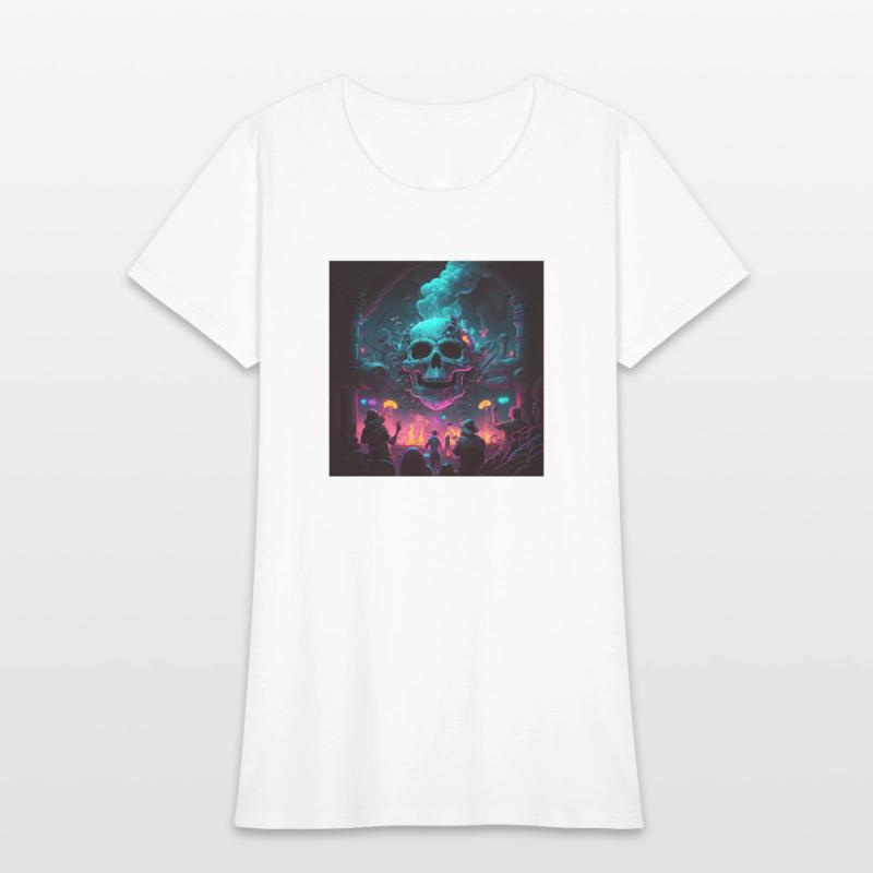 Acid goa skull trance design purple and dark blue