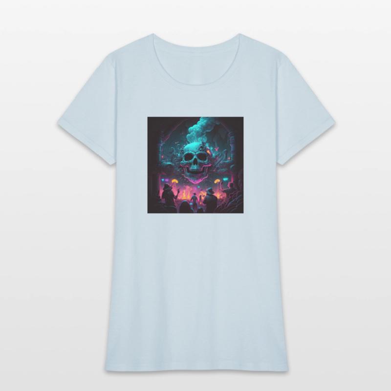 Acid goa skull trance design purple and dark blue