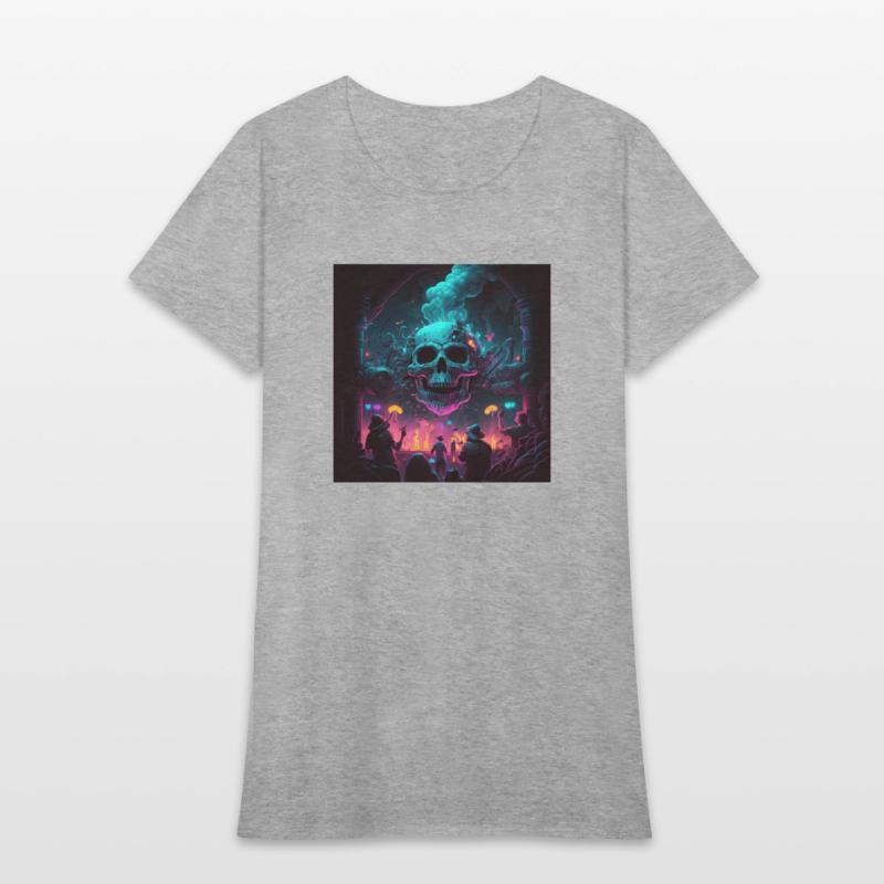 Acid goa skull trance design purple and dark blue