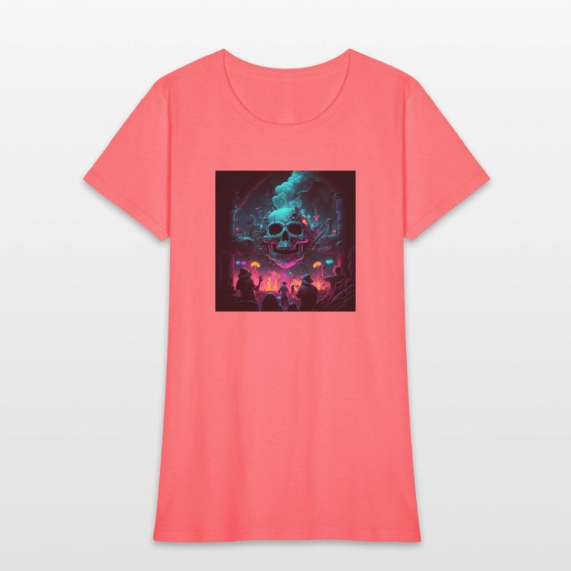 Acid goa skull trance design purple and dark blue