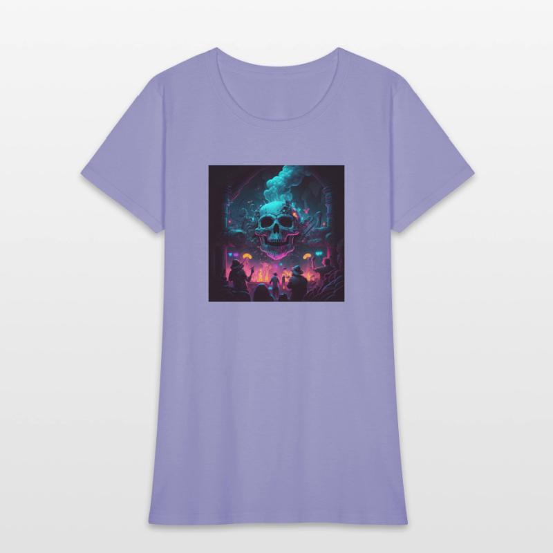 Acid goa skull trance design purple and dark blue