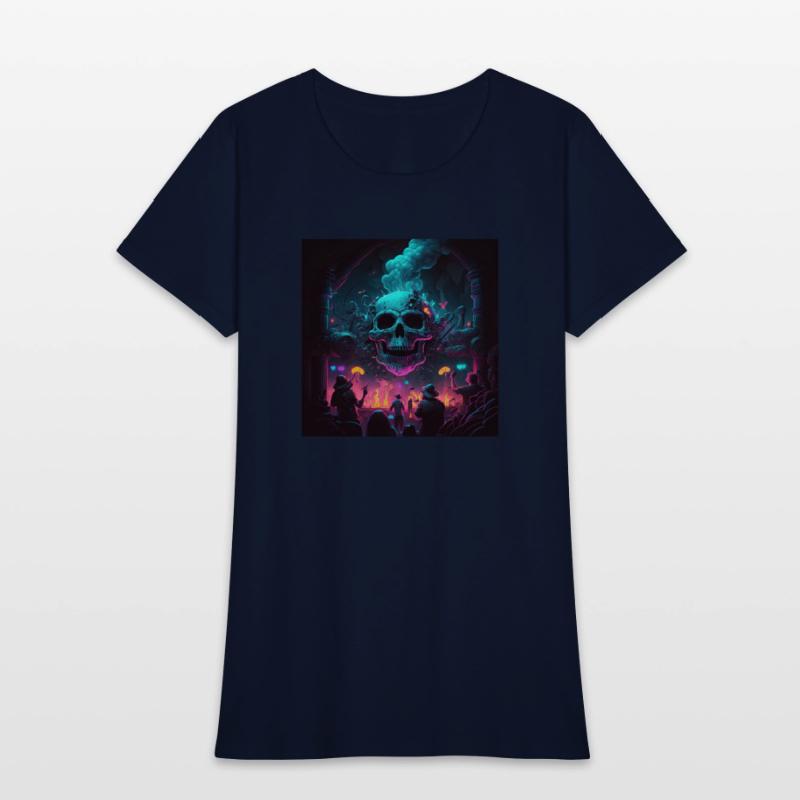 Acid goa skull trance design purple and dark blue