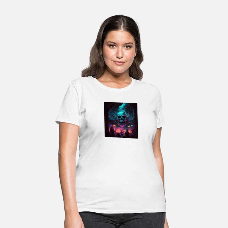 Acid goa skull trance design purple and dark blue