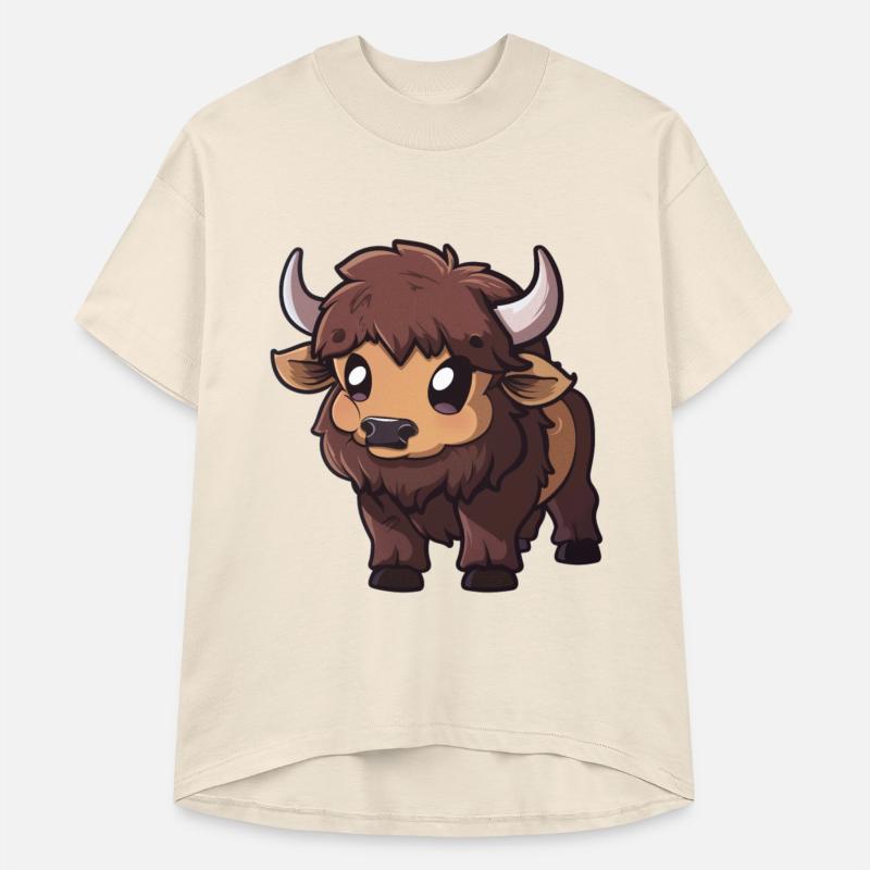 Adorable Brown Yak Cartoon Character