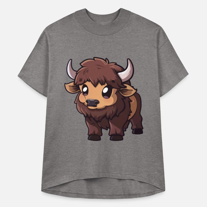Adorable Brown Yak Cartoon Character