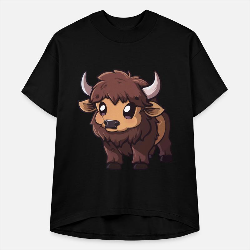 Adorable Brown Yak Cartoon Character