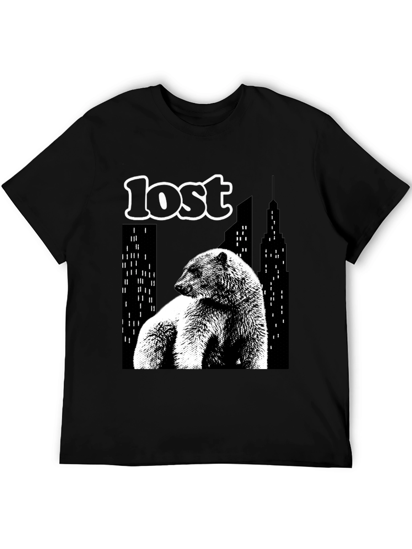 Lost Bear Graphic T-Shirt - Black