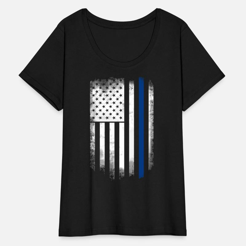american flag blue line police solidarity team