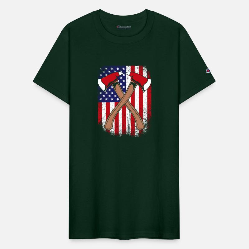 American Flag Patriotic Firefighter For Men