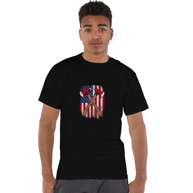 American Flag Patriotic Firefighter For Men