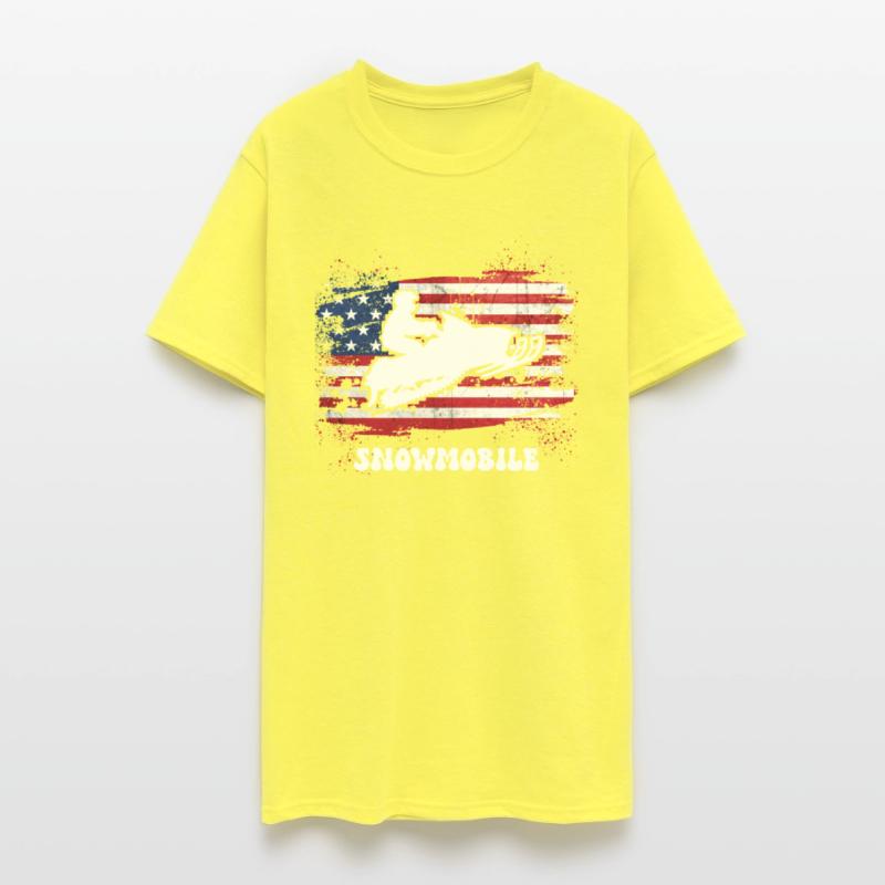 American Flag Snowmobile Rider Snowmobiling Winter