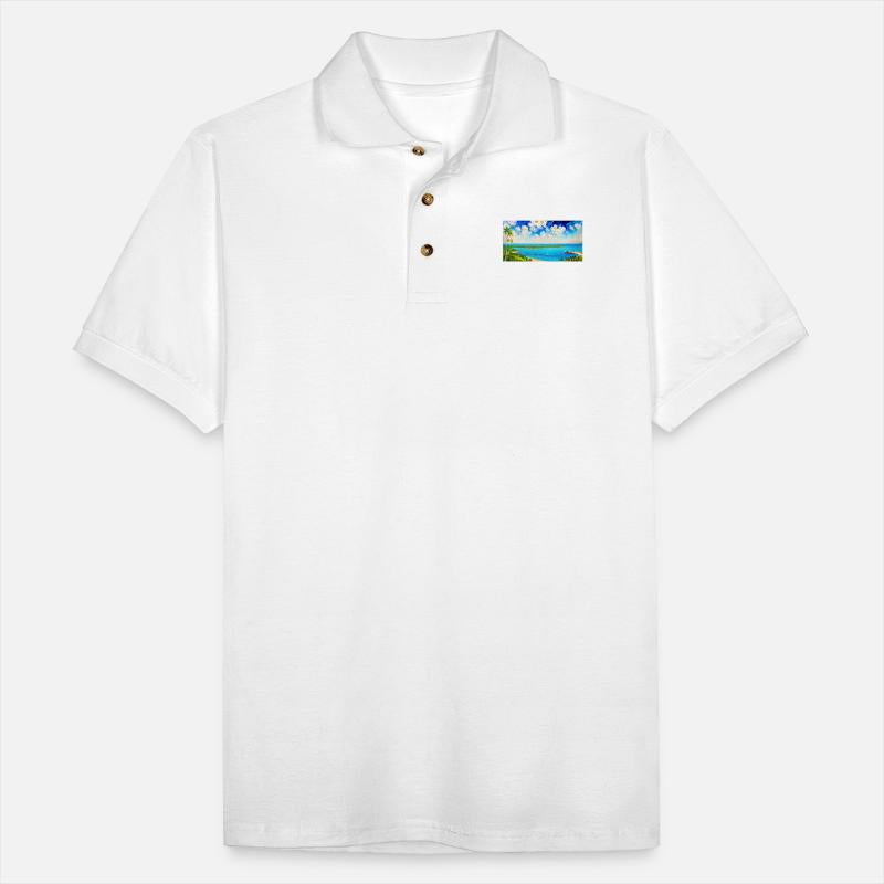 an island of coconut trees bird eye view