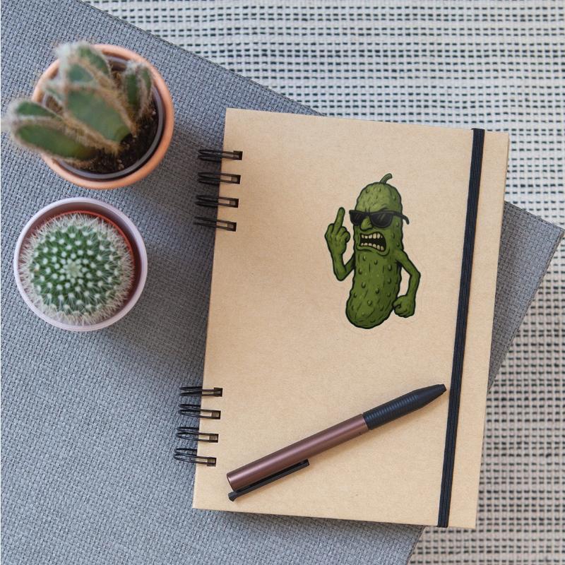 Angry Pickle Flipping the Bird