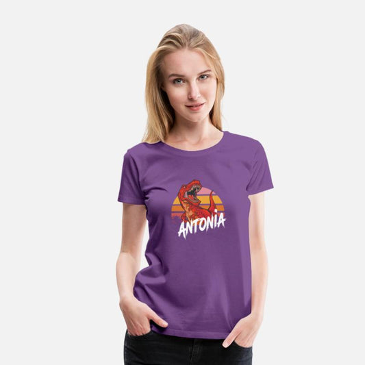 ANTONIA - Beautiful girls name with T-REX Dinosaur