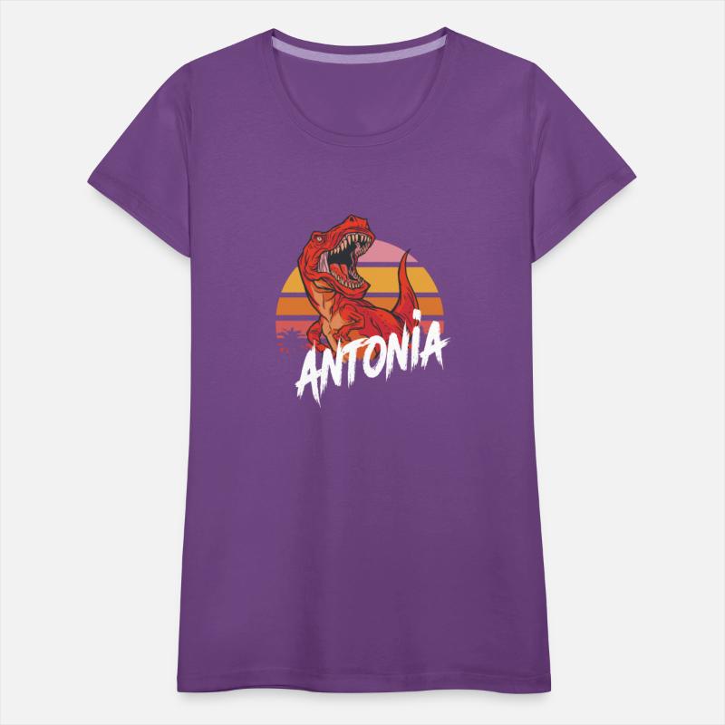 ANTONIA - Beautiful girls name with T-REX Dinosaur