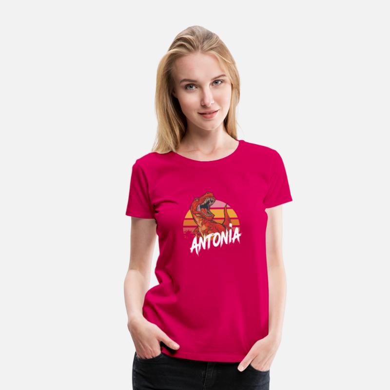 ANTONIA - Beautiful girls name with T-REX Dinosaur