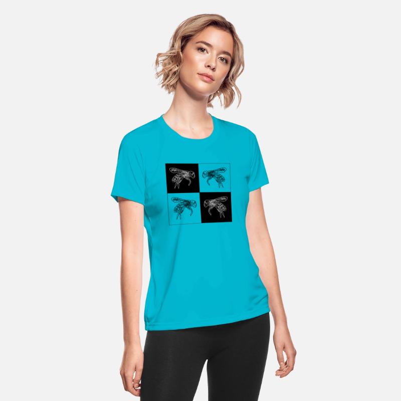 Artful Bees Black and White Checkers