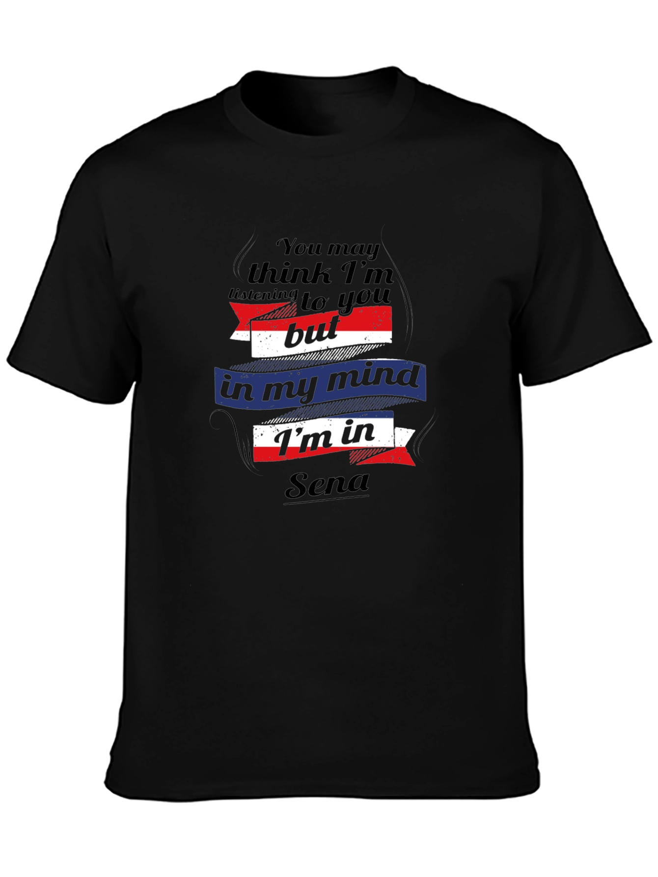 Funny Sena Mind T-Shirt - Black